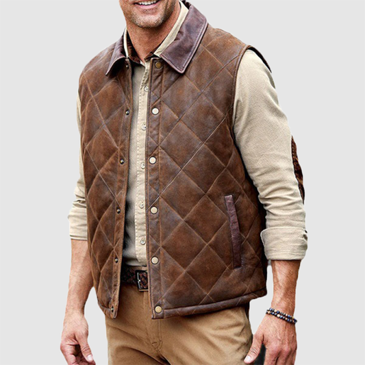 Men's vest single breasted V neck and thick jacket casual men's vest