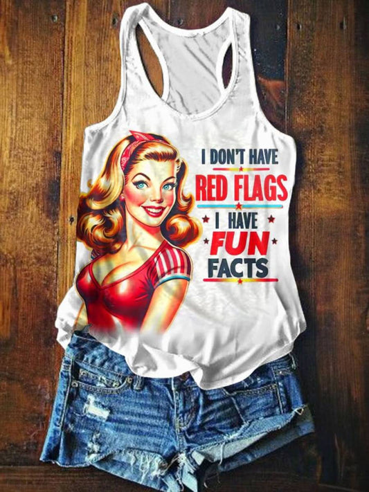 Women's Retro Funny Art Print Tank Top