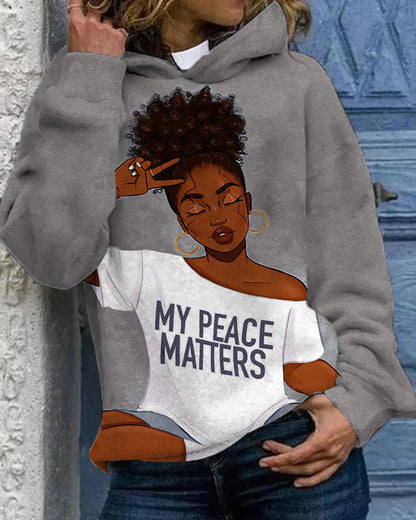 Black Girl My Peace Matters Unisex Hoodie