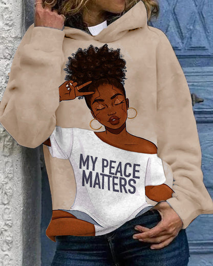 Black Girl My Peace Matters Unisex Hoodie