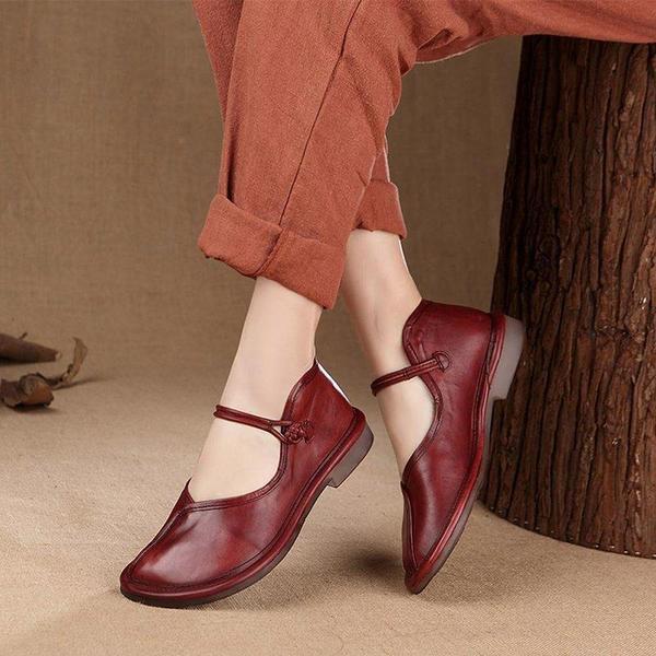 Women Casual Handmade Charlie Brown Flat Heel Shoes