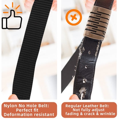 Men's Canvas Belt Alloy Automatic Buckle Nylon Belt