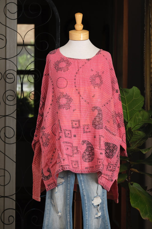 Kantha Pullover in Paisley Patterns