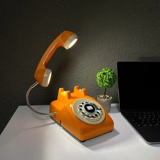 Upcycled Rotary Phone Lamp, Vintage Desk Light