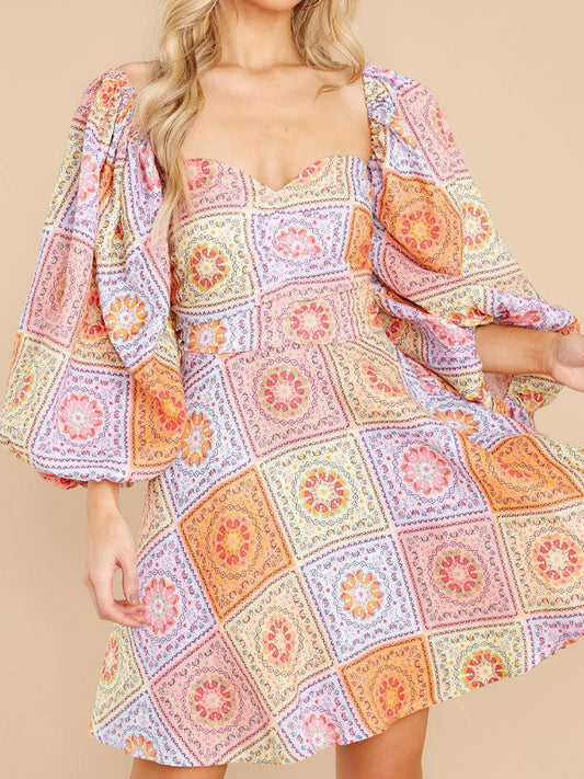 Multi printing dress