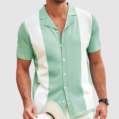 Gentleman's Casual Summer Knit Short Sleeve Shirt