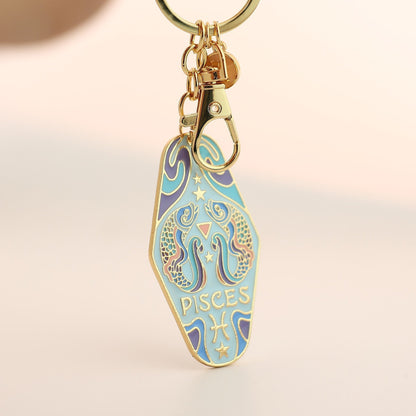 🔮Vintage Illustrated Zodiac Keychain