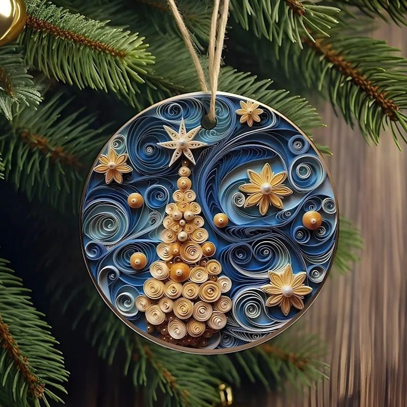 Flat Quilling Christmas Ornaments