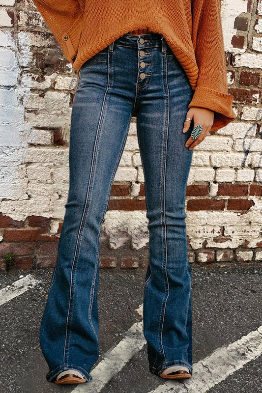 High-rise Panelled Flared Jeans