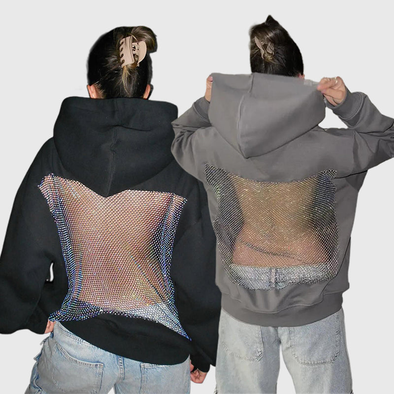 Backstage Crystal-Mesh Hoodie