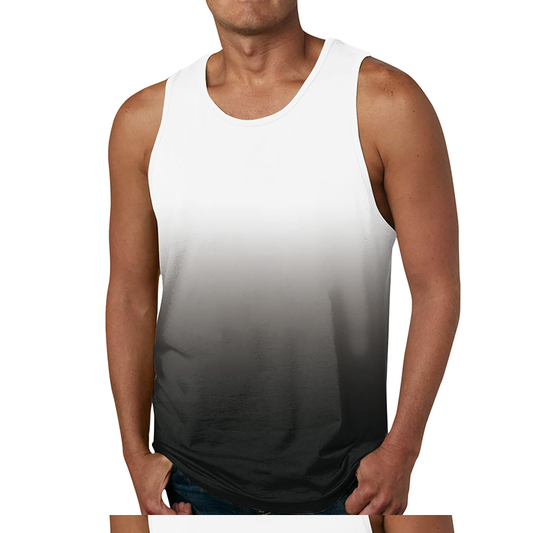 2024 New Gradient Color 3D Printed Tank Top T-Shirt for Men