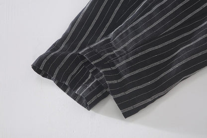 Men's Stripe Linen Drawstring Pants