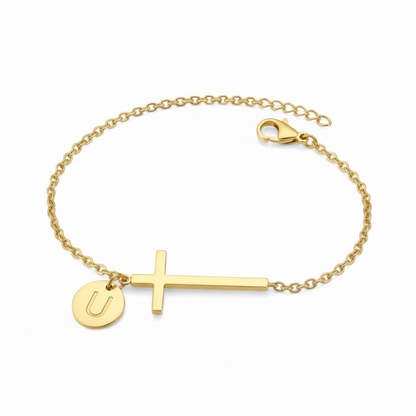 Initial Bracelet "Cross"