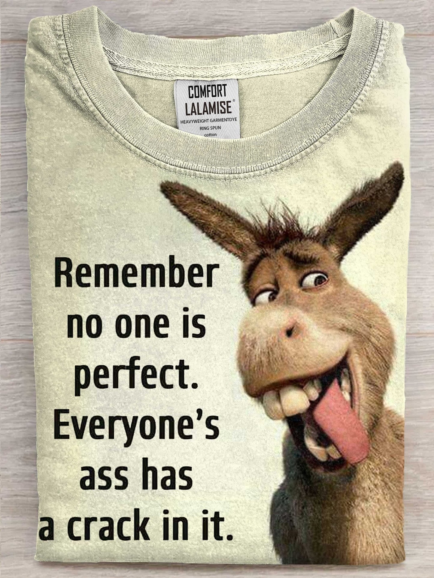 Funny Donkey Letter Print Cotton Casual  T-shirt