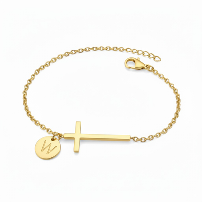 Initial Bracelet "Cross"