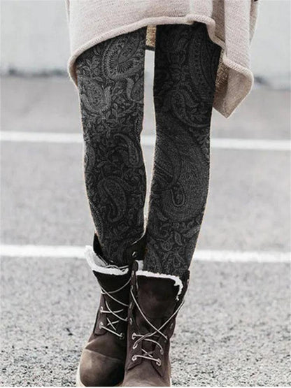 Woman Printed 2 Color Elastic Versatile Leggings