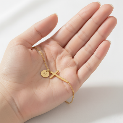 Initial Bracelet "Cross"
