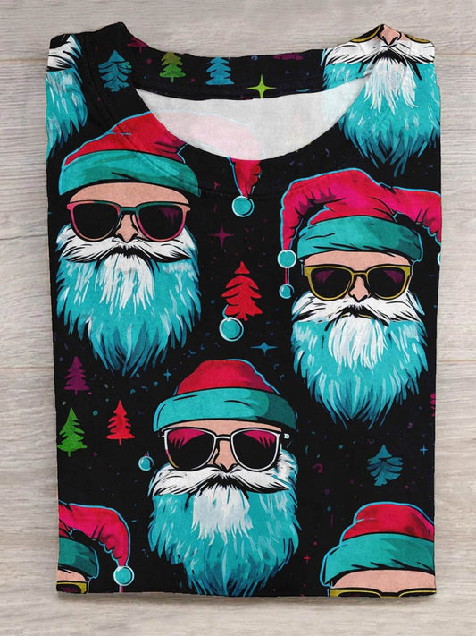 Women's Christmas Cool Santa Print Casual T-shirt