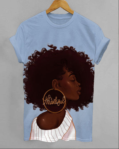 Thankful Afro Girl Unisex Short Sleeve Tshirt