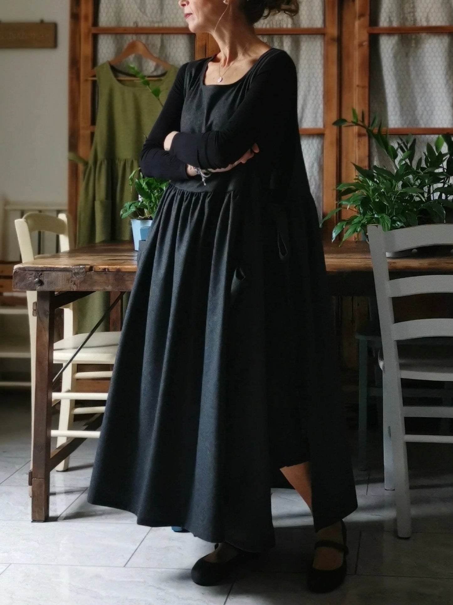 Dark Grey Cotton Apron