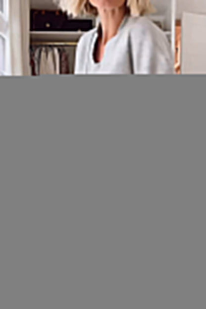 Women's Solid Color V-neck Top & Pants Two-piece Set