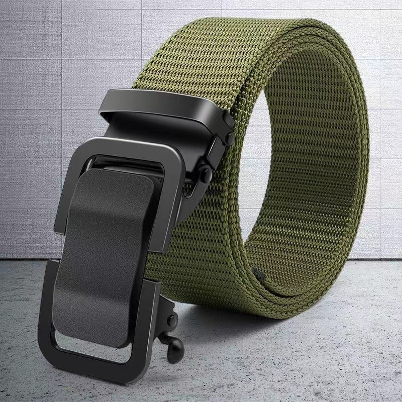 Men's belt metal automatic buckle nylon canvas belt