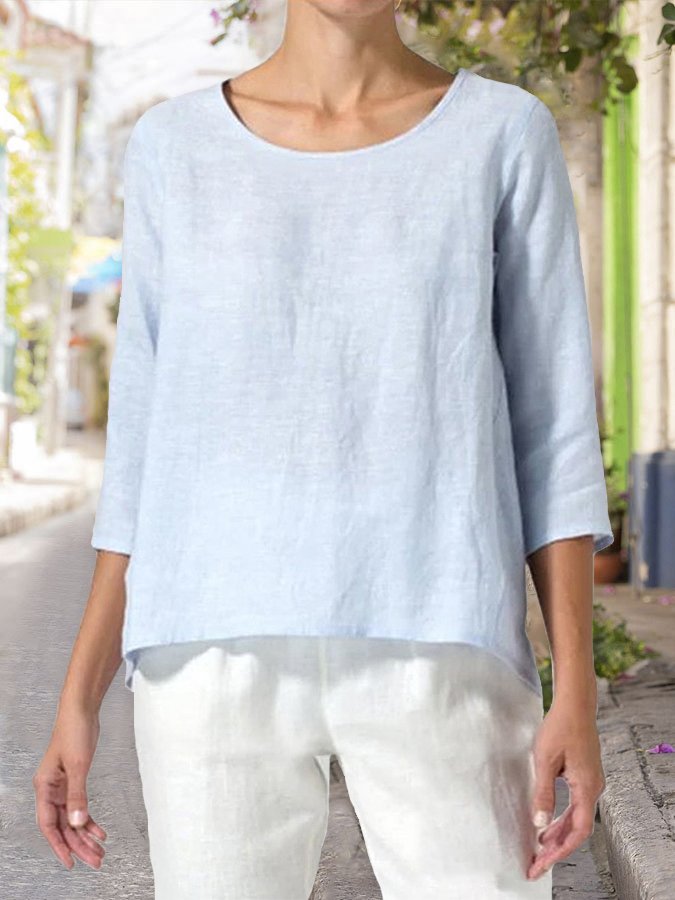 Women's Cotton Three-quarter Sleeve Long Top