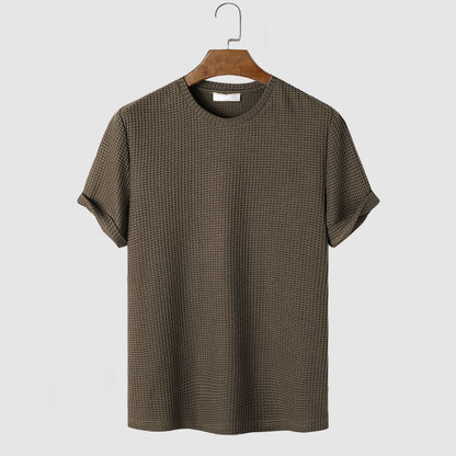 Men's Waffle Cotton Short Sleeve T-Shirt