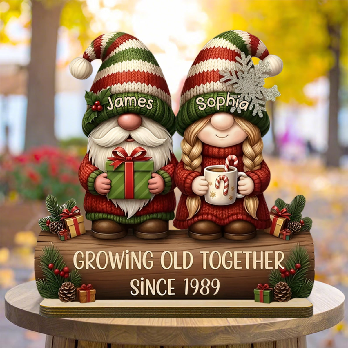 Custom Couple Growing Old Together Plaque, Christmas Decor