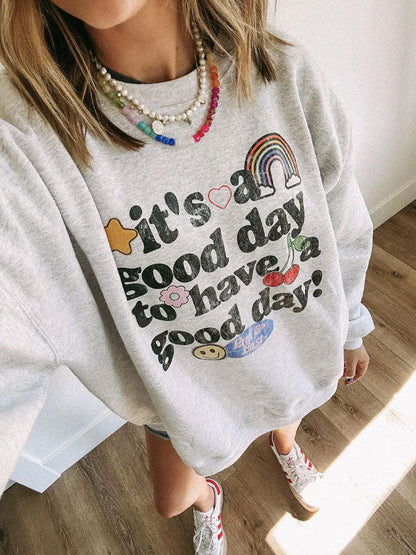 Crew neck pullover sweatshirt