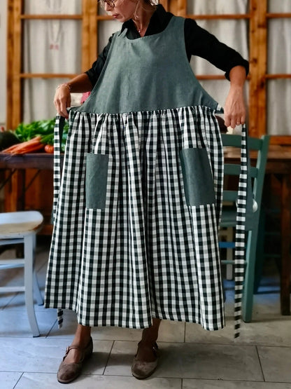 Dark Green Patchwork Apron