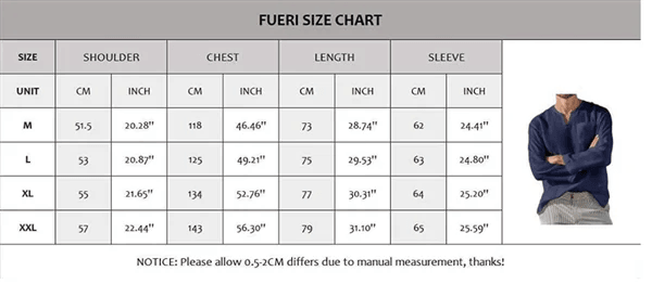 Men's Casual Long Sleeve V-neck Loose Linen Shirt