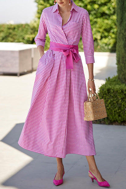 Rose Check Shirt Dress