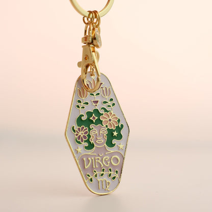 🔮Vintage Illustrated Zodiac Keychain