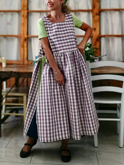 Purple Checkered Apron