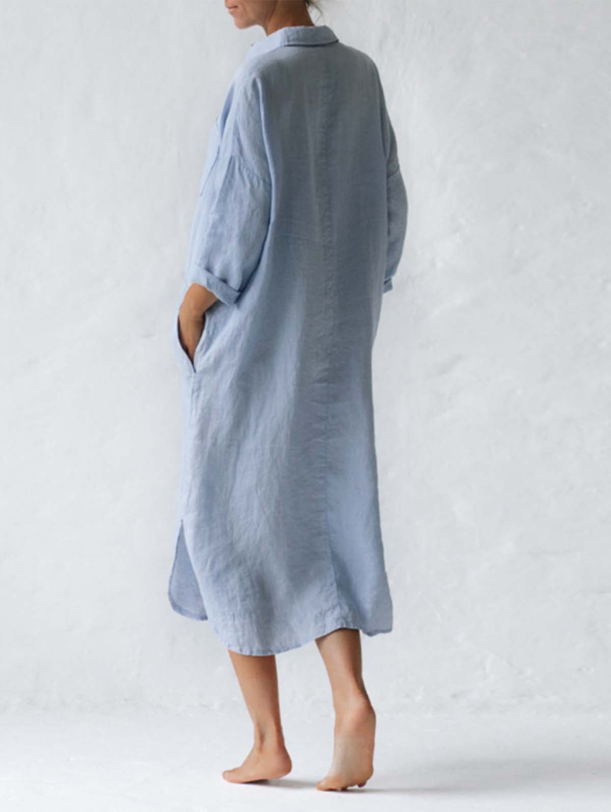 Shirt Dress In Sky Blue