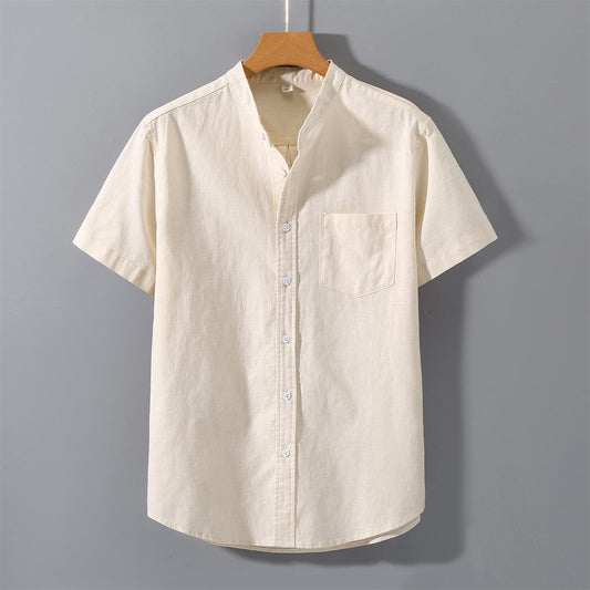 Men's Loose Fit Linen Short Sleeve Shirt