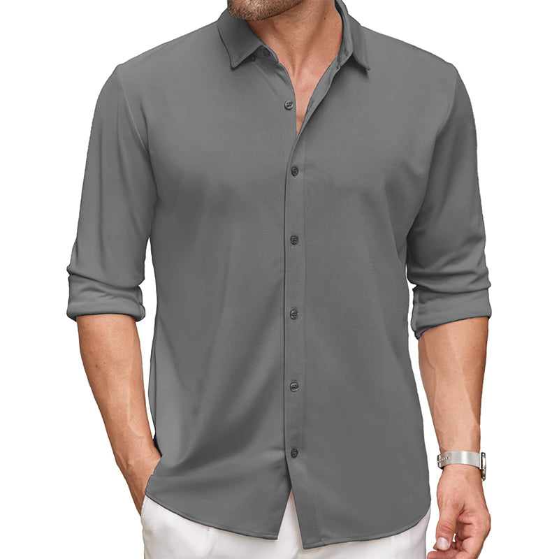 Men's Long Sleeve Anti-Wrinkle Button Down Casual Fall Shirt