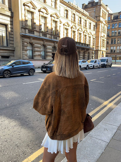 Lapel neck placket zipper jacket