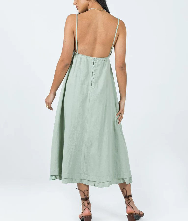 Simple Suspender Midi Dress