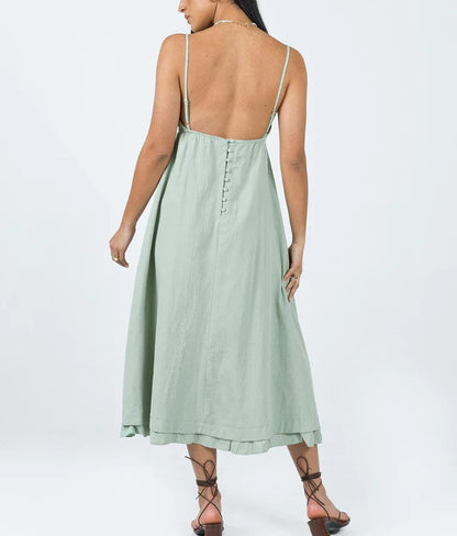 Simple Suspender Midi Dress