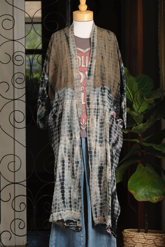 Smoke Duster in khaki Flower