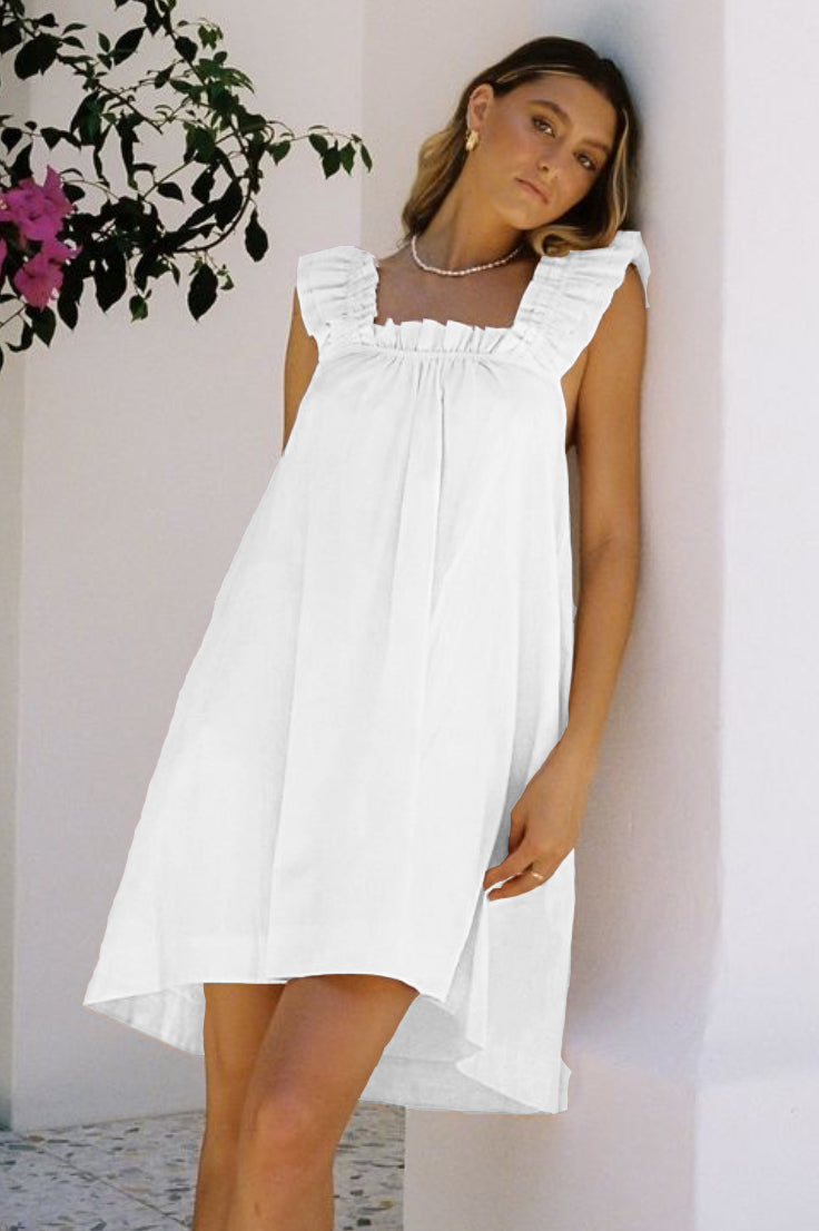 Women's Printed Ruffle Mid-Length Nightgown