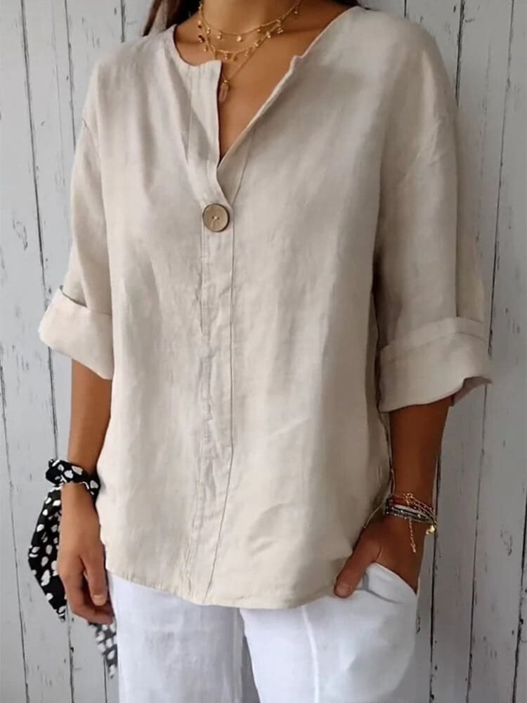 Women's Casual Cotton Linen Shirt