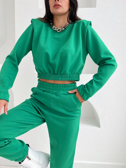 Chic Wide Shoulder Casual Pennies Tracksuit