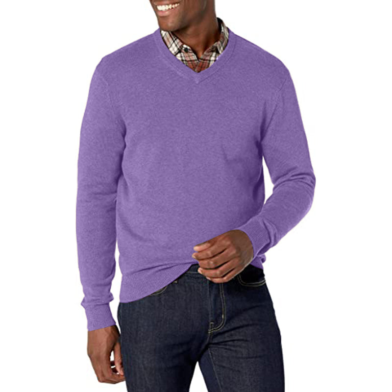 Men's V-Neck Sweater Sweatshirt Hoodie, Cotton-Blend Fleece Hooded Sweatshirt