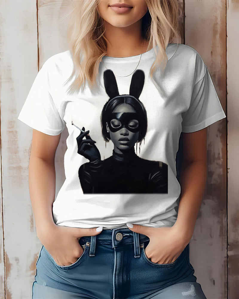 Sexy Cat Girl Printed T-Shirt