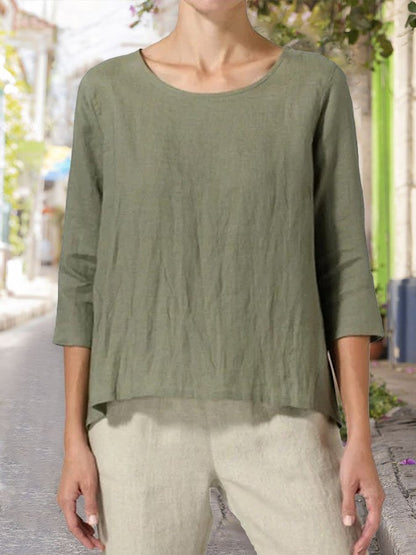 Women's Cotton Three-quarter Sleeve Long Top