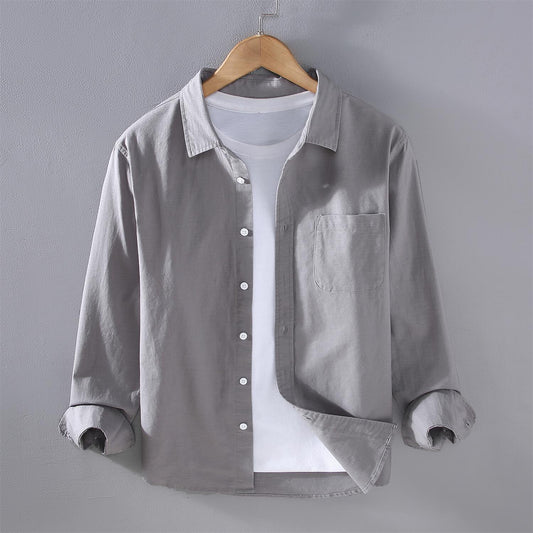 Men's Retro Linen Cotton Long Sleeve Shirt