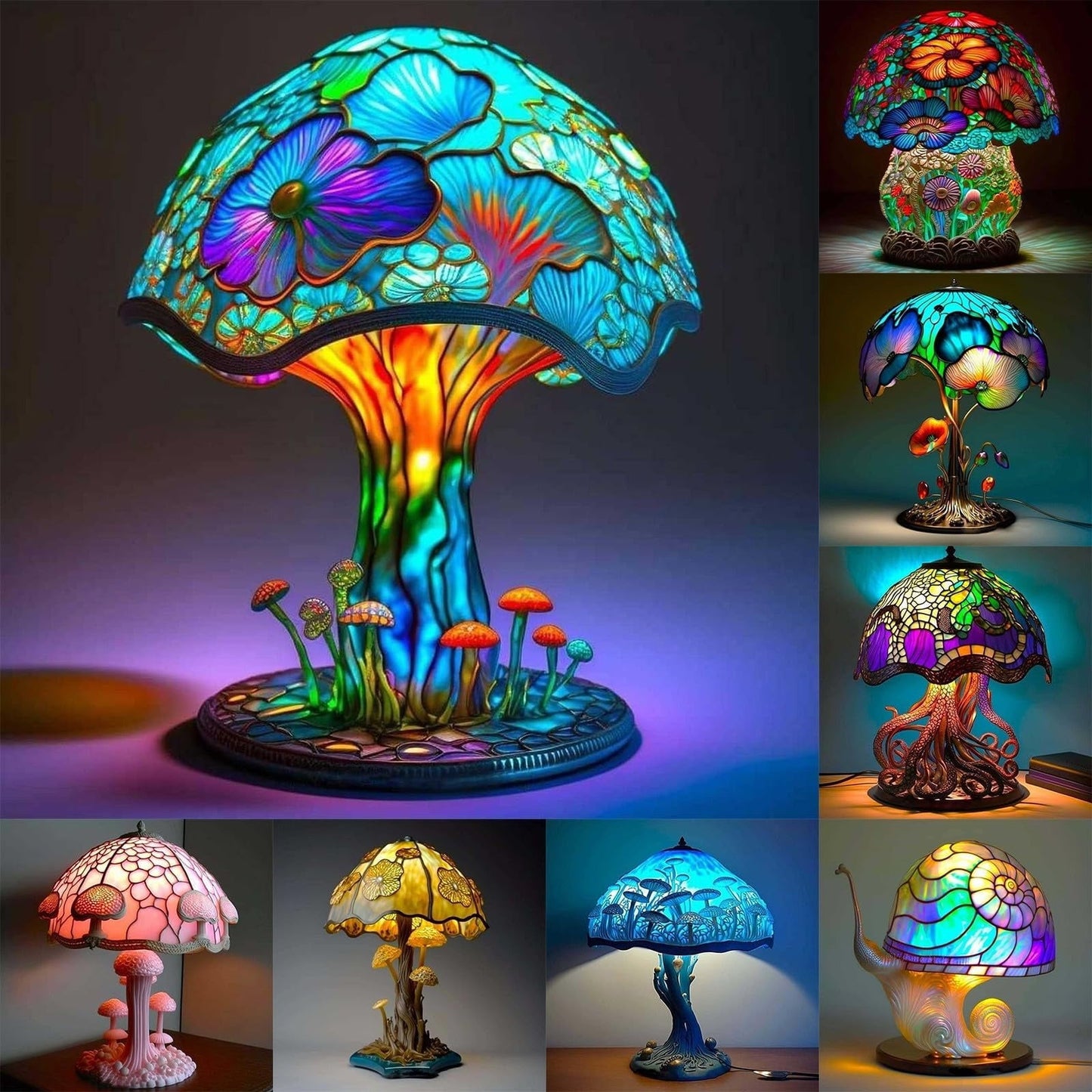Painting Mushroom Table Lamp
